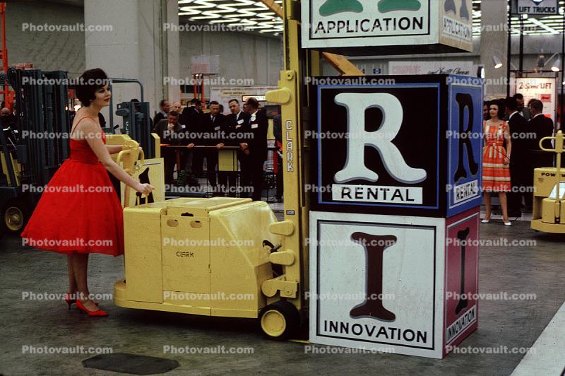 Woman with a Red Dress, Clark Forklift, July 1962, 1960s