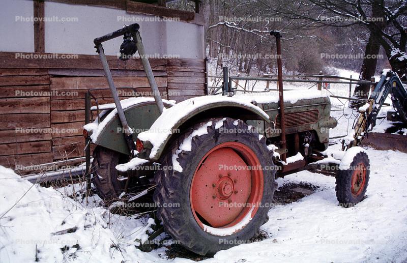 Tractor in the Snow, Cold, Ice, Chill, Chilly, Chilled, Frigid, Frosty, Frozen, Icy, Snowy, Winter, Wintry