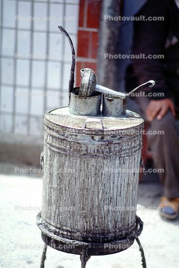 Oil Can, Canister, Changing a Flat Tire, near Xilinhot, Inner Mongolia, China
