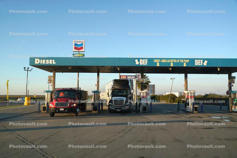 Diesel Gas Station, Trucks