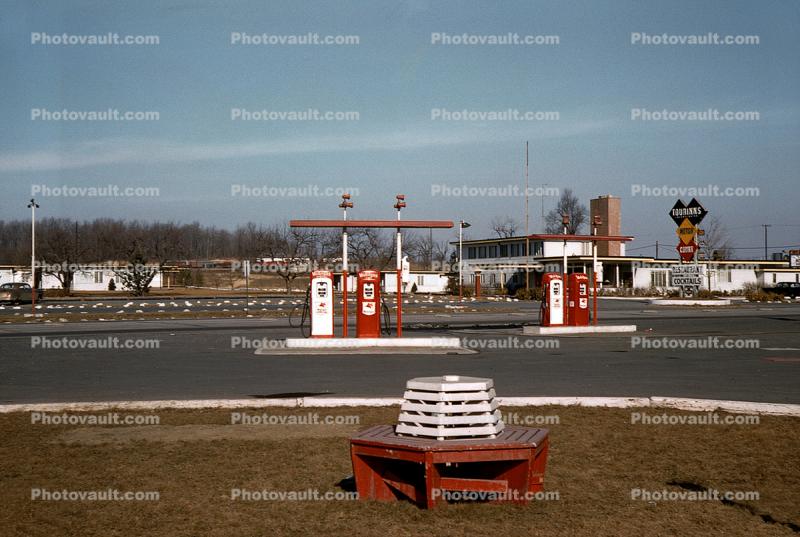 Gas Station, Pump Islands, Kiptopeke Beach Virginia, 1950s