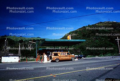 Van, Gas Station, PCH, Pacific Coast Highway 1, Bodega Bay