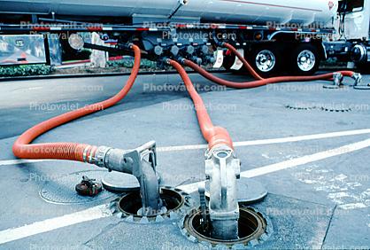 Tanker Truck, Hose, Nozzle, Filling underground fuel tanks