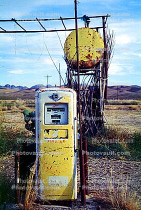 Old rusting gas pump