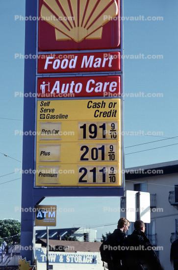 Shell Gas Station Price Sign