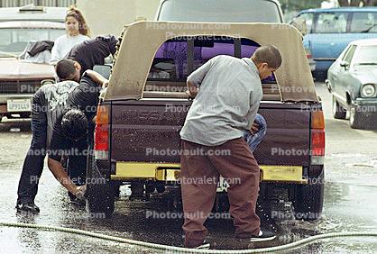 teens for a car wash, 1970s