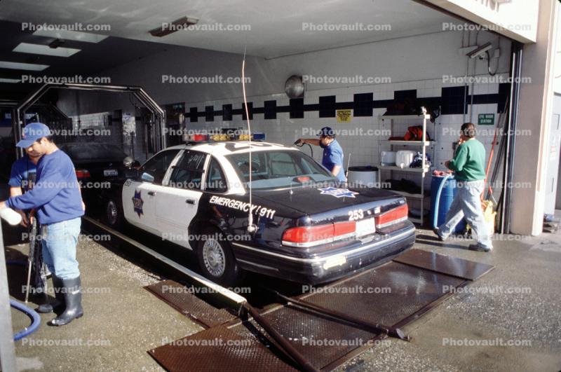 Police Car in a Carwash, SFPD