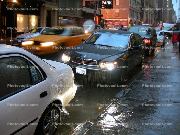 Taxi Cab, Cars, Rain, slippery, rainy, cars, 2000's
