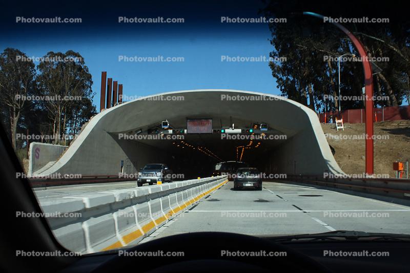 Doyle Drive Tunnels, Highway 101, Taxi Cab, cars, automobiles, 2000's