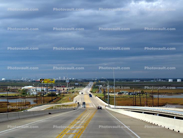 Gray Clouds, Road, Roadway, Pavement, Exterior, Outdoors, Outside, southwest of Houston, Texas
