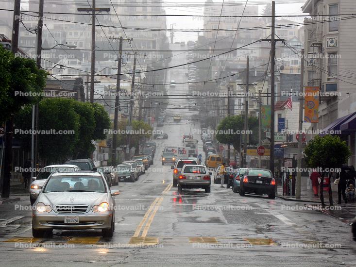 rainy day, cars, 2000's