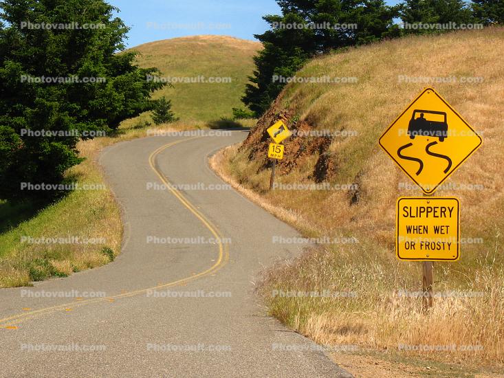 Mount Tamalpais, Road, Caution, warning