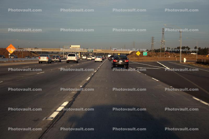 freeway, Interstate Highway I-405, cars, Level-B traffic