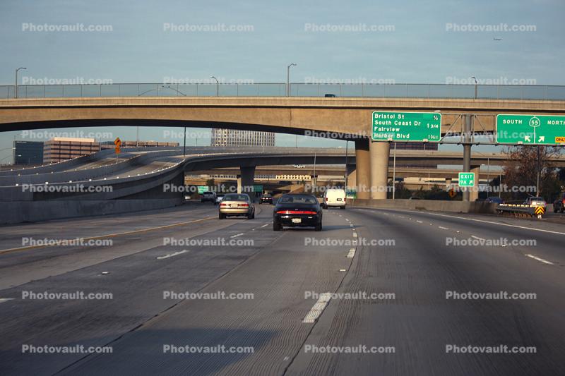 Overpass, Interchange, Interstate Highway I-405, Level-B Traffic, cars, traffic, freeway