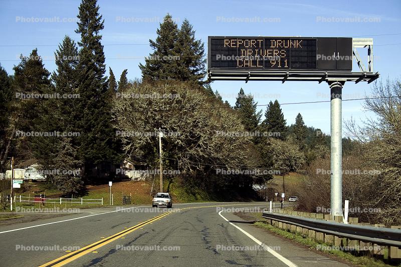 Report Drunk Drivers, Winter Weather, Highway US 101, North Bound, Mendocino County