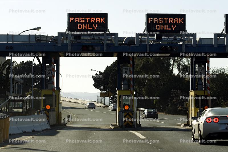 Fastrak Only, Toll Plaza, Richmond San Rafael Bridge, Interstate Highway I-580