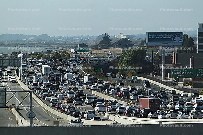 Level-F Traffic, Interstate Highway I-880, Oakland, traffic jam, congestion, Car, 2010's, Nimitz Freeway
