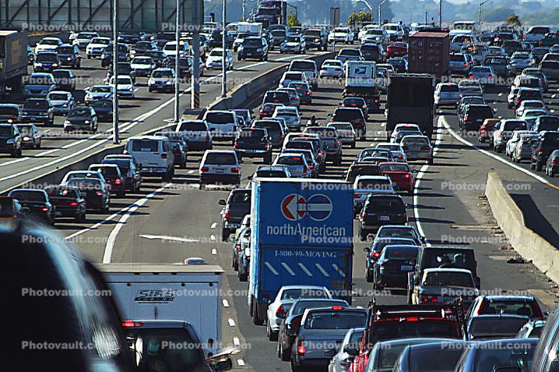 Level-F Traffic, Interstate Highway I-880, Oakland, traffic jam, congestion, Nimitz Freeway