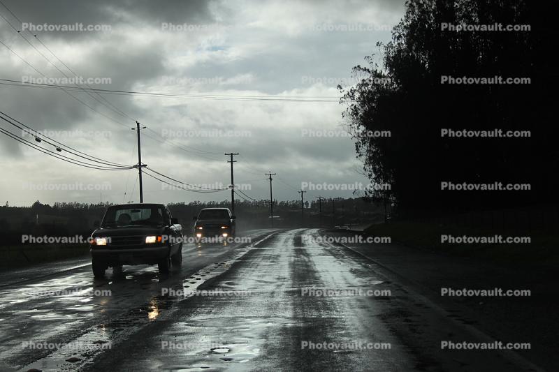 Valley Ford Road, Rainy, Rain, Sonoma County, California