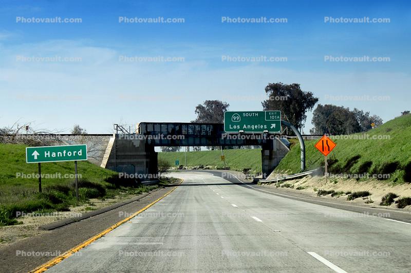 Highway-99 Overpass, Highway, Roadway, Visalia, Tulare County