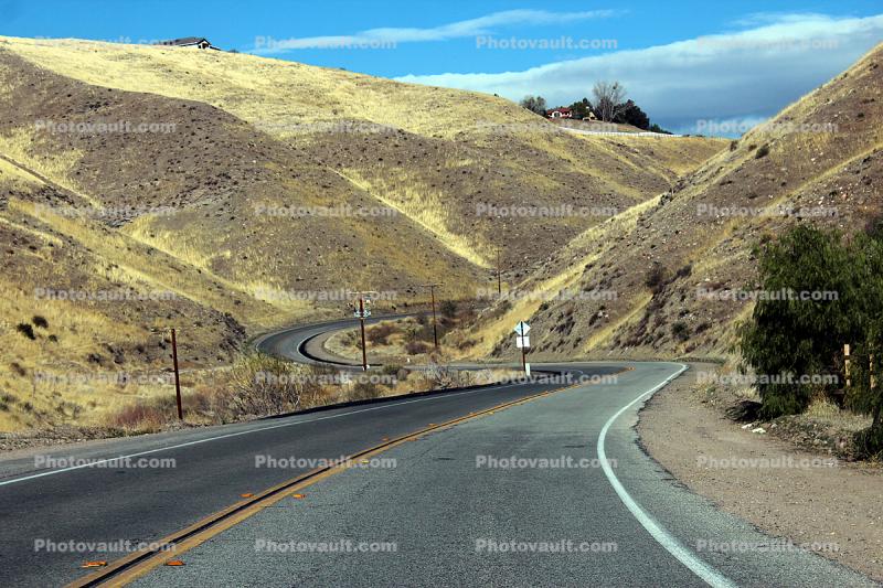 S-Curve, street, road, Agua Dulce, California
