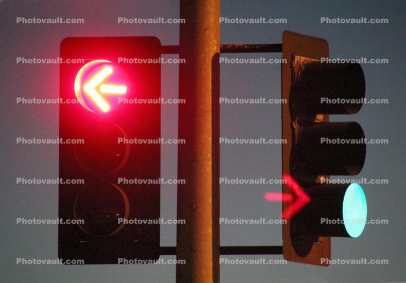 Traffic Signal Light, red arrow, direction, Stop Light