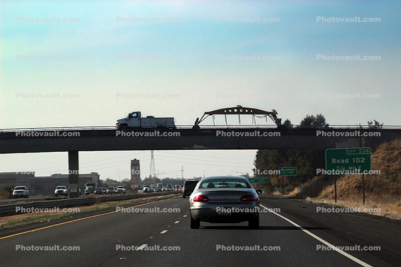 Road 102 Overpass, Cars, Vehicle, Automobile, Truck