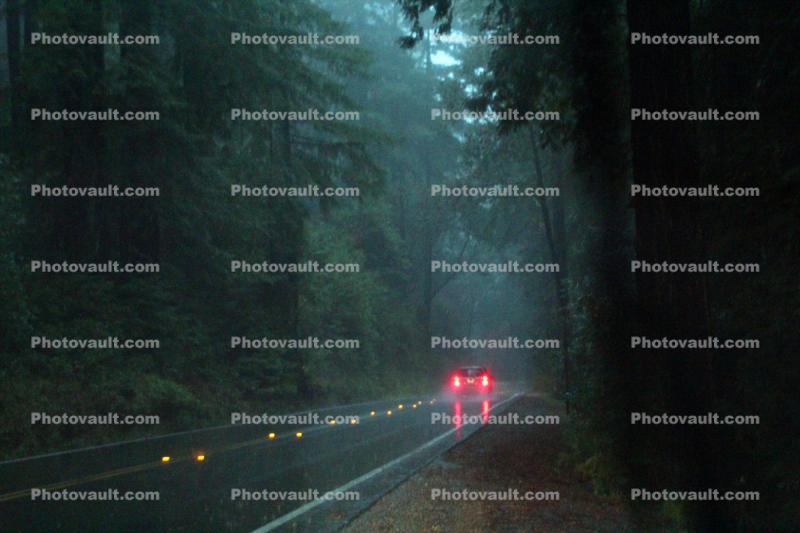 Sir Francis Drake Boulevard, rain, rainy, Marin County, California