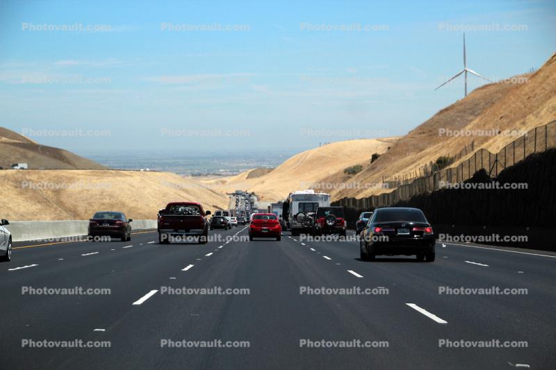 cars, Interstate Highway I-580, east of Livermore, California