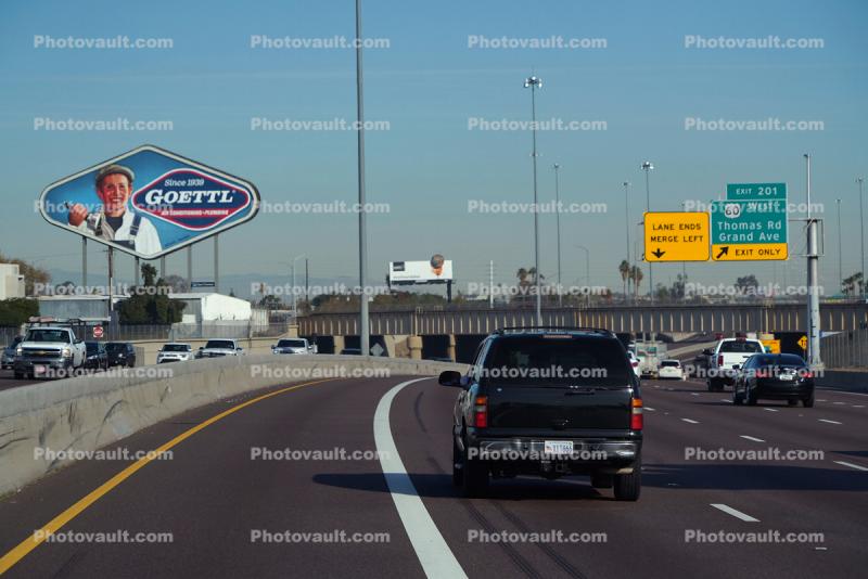 Interstate Highway I-17 northbound, cars, traffic