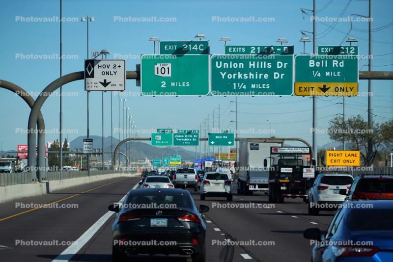 Interstate Highway I-17 northbound, cars, traffic