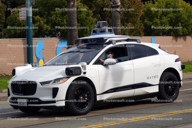 WAYMO Self-Driving Test Car, Autonomous Vehicle, Sensors, Jaguar, 2022