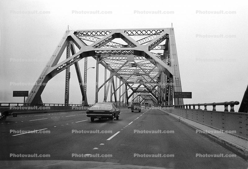 San Francisco Oakland Bay Bridge, Cars, 1974, 1970s