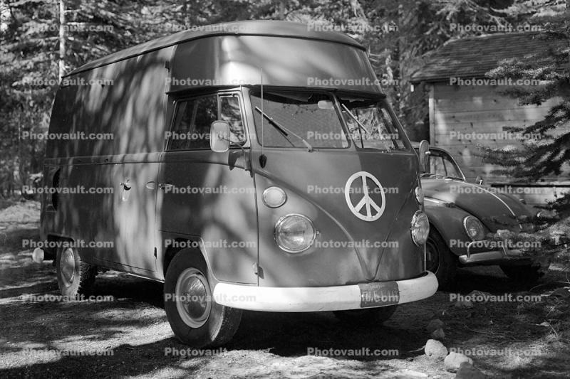 VW-van, Volkswagen Van, Peace Symbol, Peace Sign, 1960s