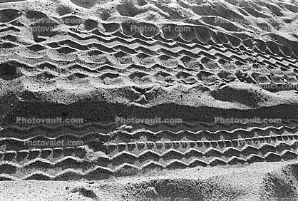 Tire Tracks on Sand, Off-road, imprinted tracks