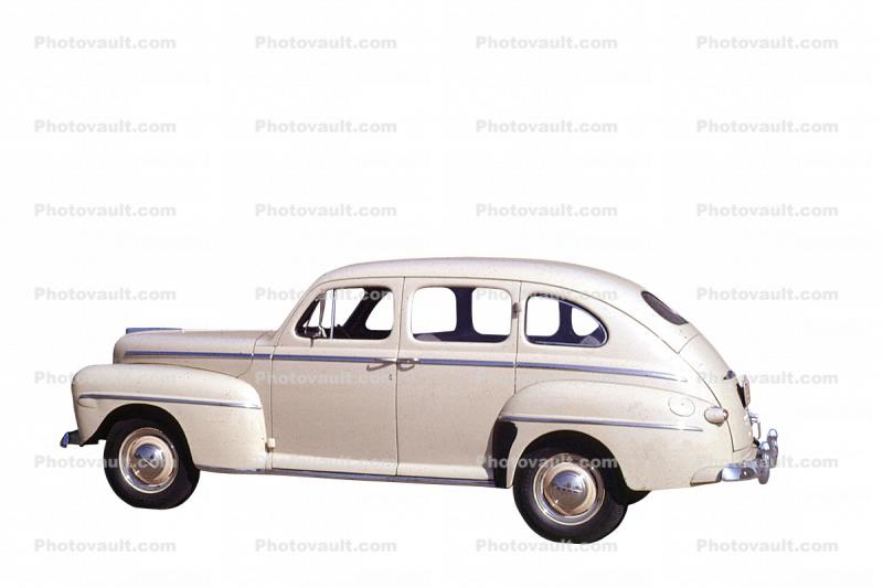 1947 Ford Deluxe V8 Four-Door Sedan photo-object, object, cut-out, cutout, 1940s