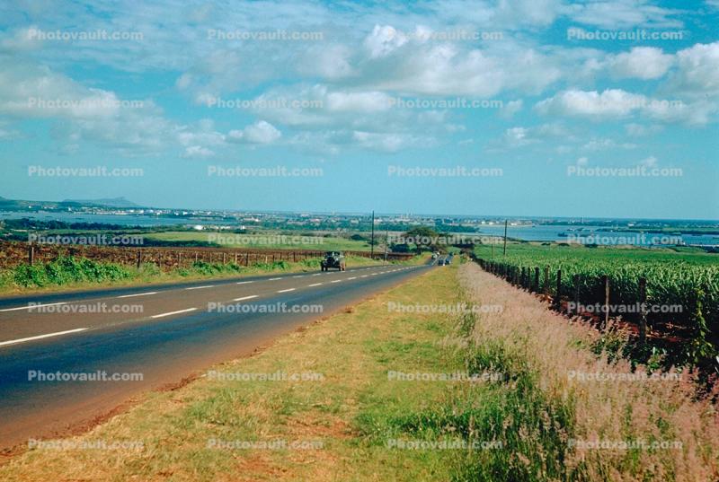 Road, Highway, farmfields, 1950s