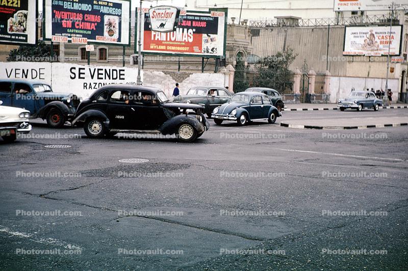 Volkswagen Bug, Intersection, Car, Automobile, Vehicle, Quito Ecuador, 1966, 1960s