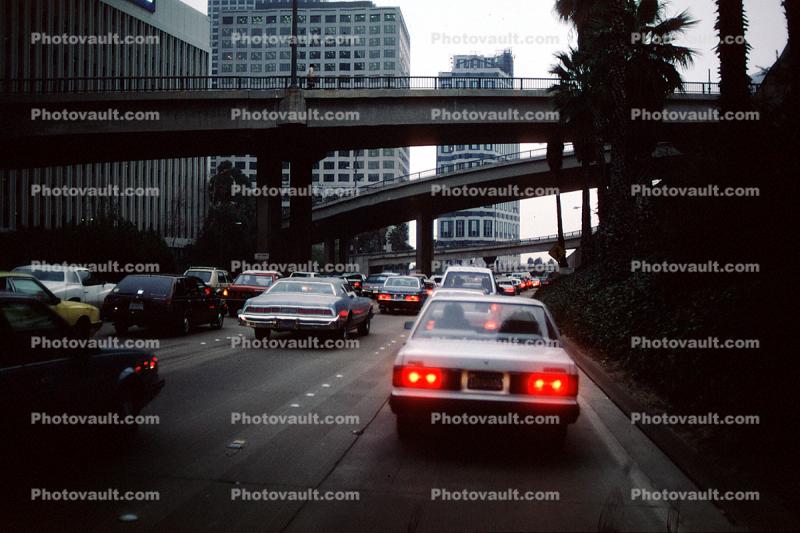 Level-F Traffic, Downtown Los Angeles, freeway, Cars, vehicles, Automobile
