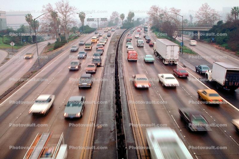 Highway I-10, Level-D traffic, freeway, Car, Automobile, Vehicle