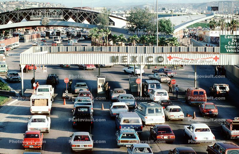 San Ysidro, Port of, Entry, California, United States, Mexico Border, Tijuana, Cars, Traffic Jam