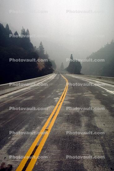 Highway 299, Roadway, Road, Trinity County, Smoke from a forest fire