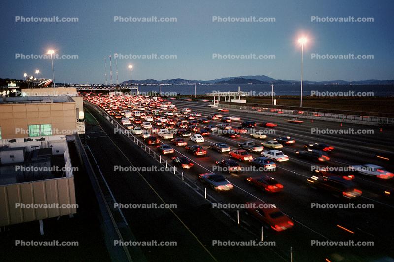 congestion, tollbooth, traffic jam, toll plaza, Level-F traffic