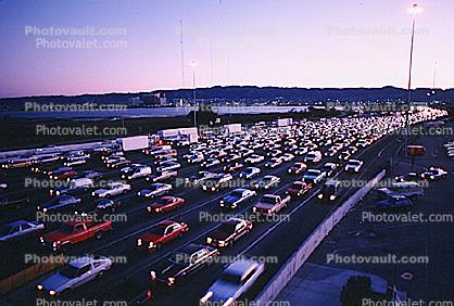 toll plaza, traffic jam, congestion