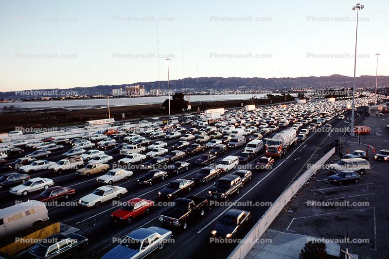 Cars, toll plaza, San Francisco Oakland Bay Bridge Interstate Highway I-80