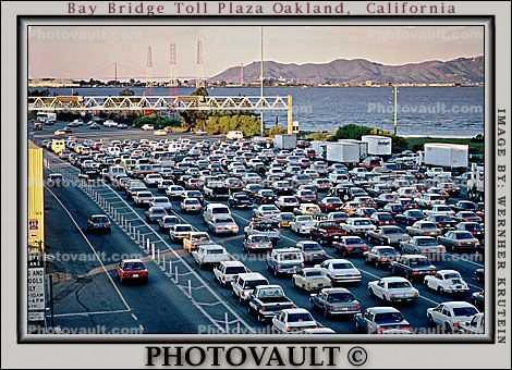 Cars, Rush Hour, Toll Plaza, Bay Bridge