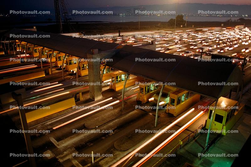 Cars, Rush Hour, Tollbooths, Early Morning, Night, Nighttime