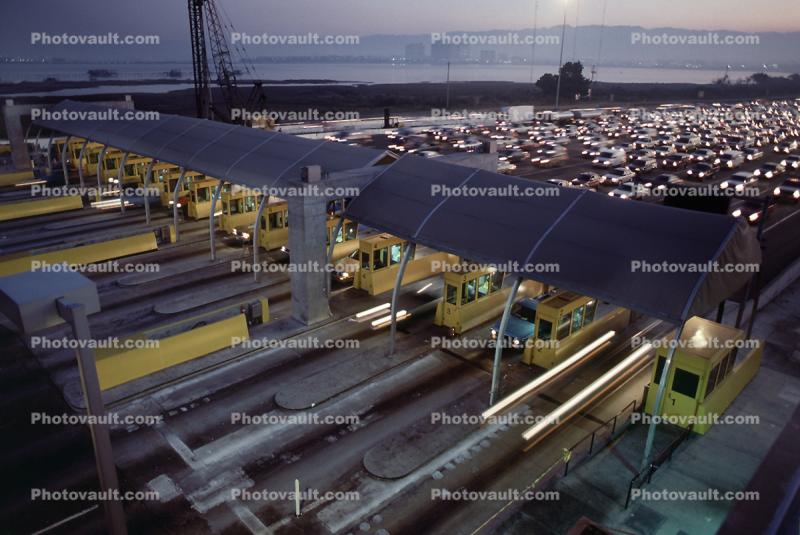 Tollbooths, Cars, Rush Hour, Dawn, January 1989
