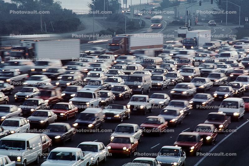 toll plaza, Level-F traffic, San Francisco Oakland Bay Bridge, Interstate Highway I-80