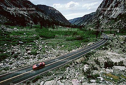 Sonora Pass, Sierra-Nevada Mountains, Highway, Roadway, Road, Car, Vehicle, Automobile